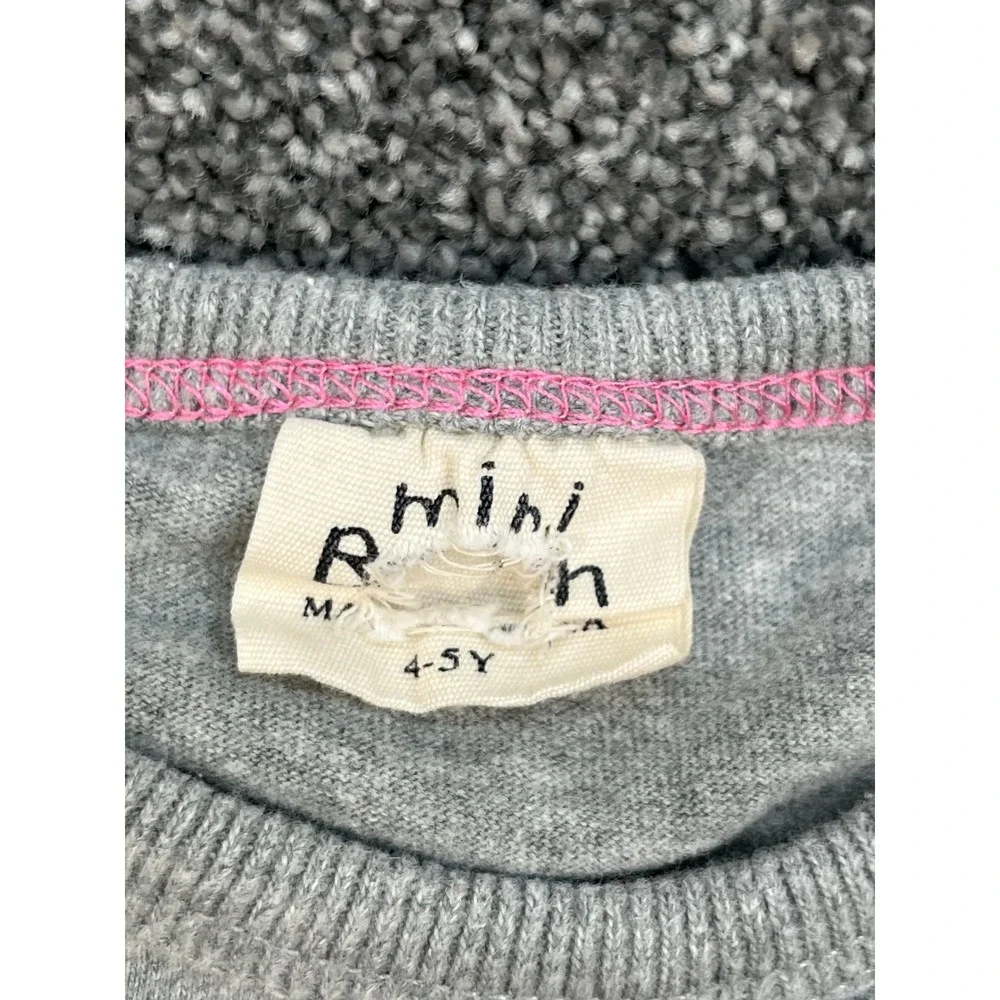 Mini Boden‎ Grey Reindeer Embroidered Ornaments Christmas Sweatshirt Kid's 4-5Y